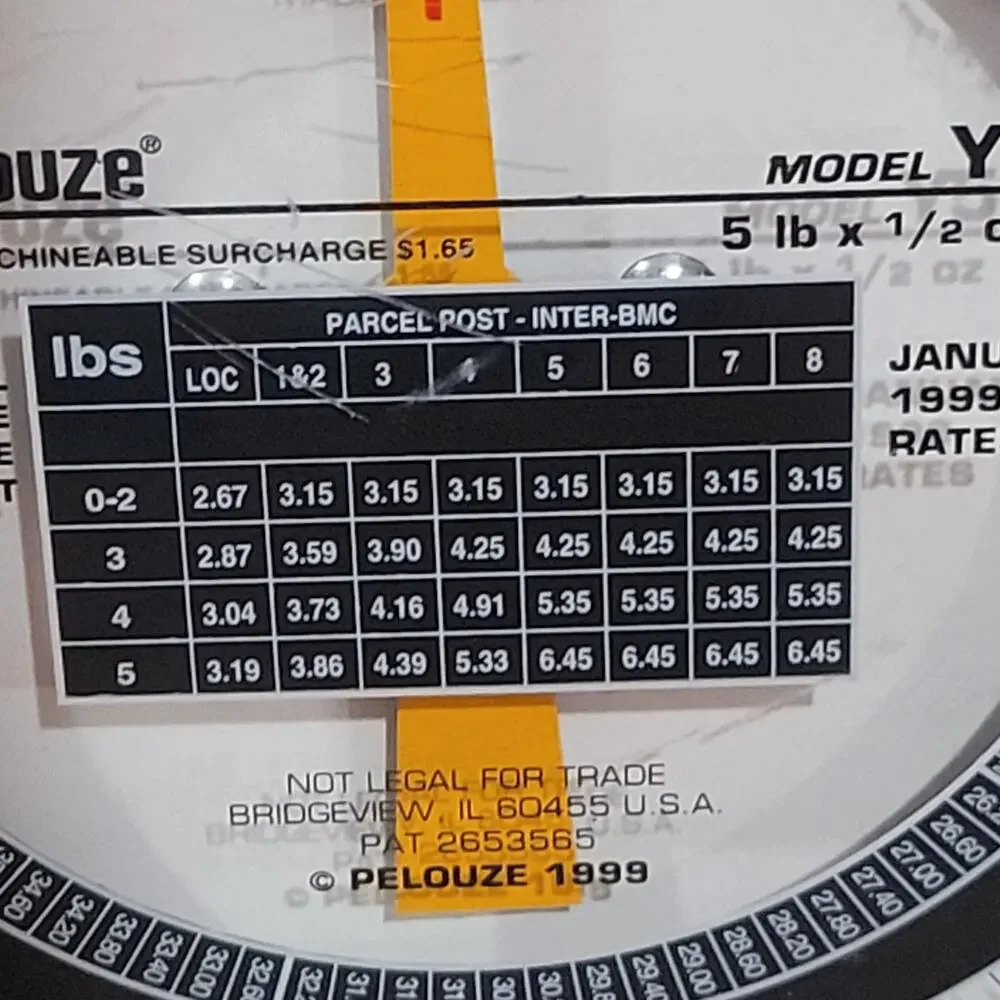 Vintage 1999 Used Pelouze Model Y5 5lb Postal Scale